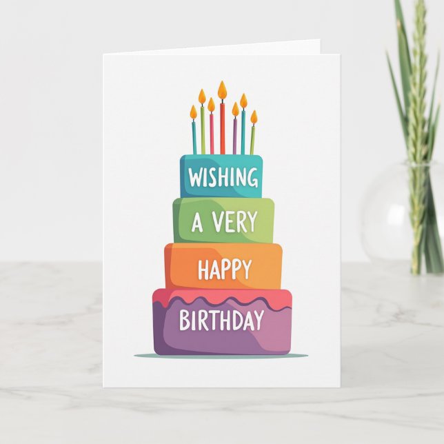 Gradient-Torte-Birthday-Card Karte (Vorderseite)