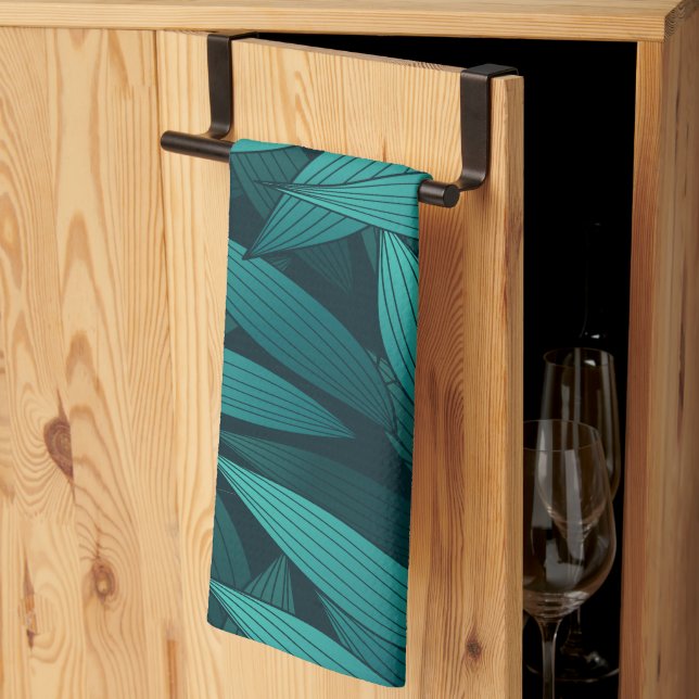 Gradient tropische Blätter Geschirrtuch (Drittel gefaltet)