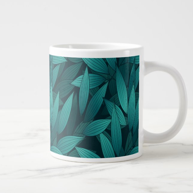 Gradient tropische Blätter Jumbo-Tasse (Rechts)