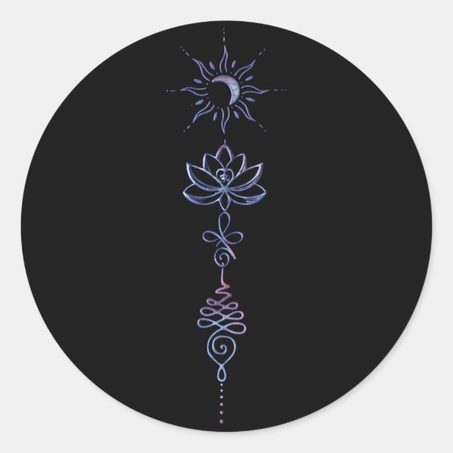 Gradient Unalome Group  Runder Aufkleber (Vorderseite)