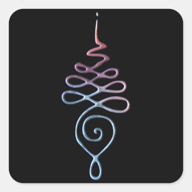 Gradient Unalome Quadratischer Aufkleber (Vorderseite)