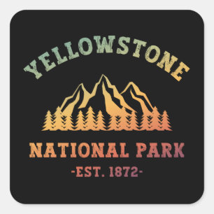 Gradient Yellowstone National Park Wandern Quadratischer Aufkleber