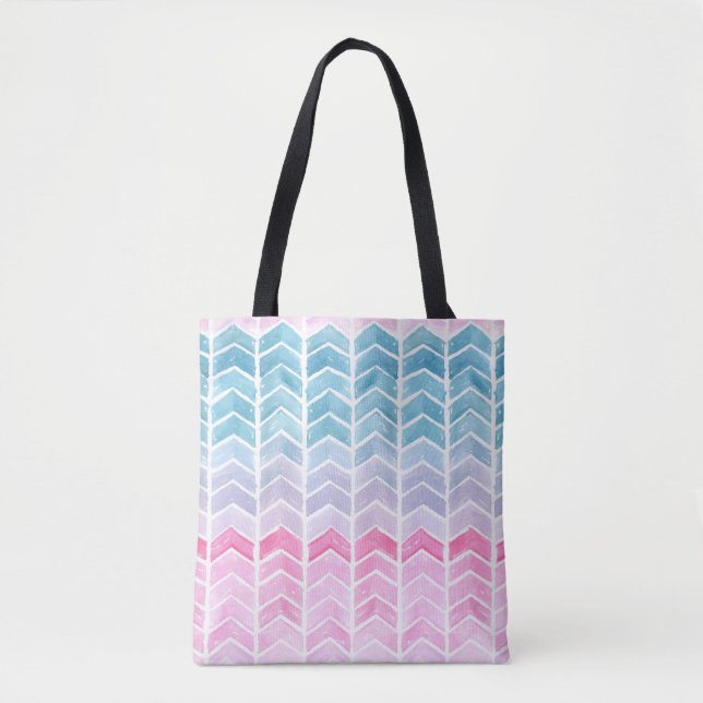 Gradient Zickzack: Watercolor Herringbone-Muster. (Vorderseite)