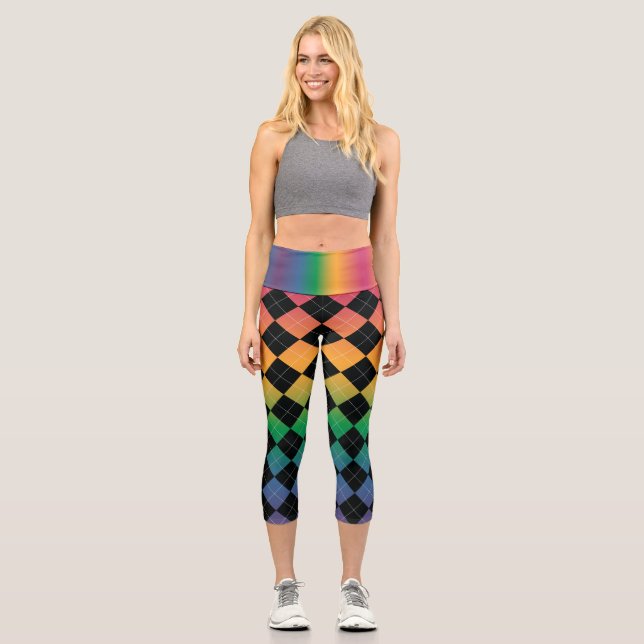 Gradiente Raute - Regenbogen-Leggings Capri Leggings (Vorderseite)