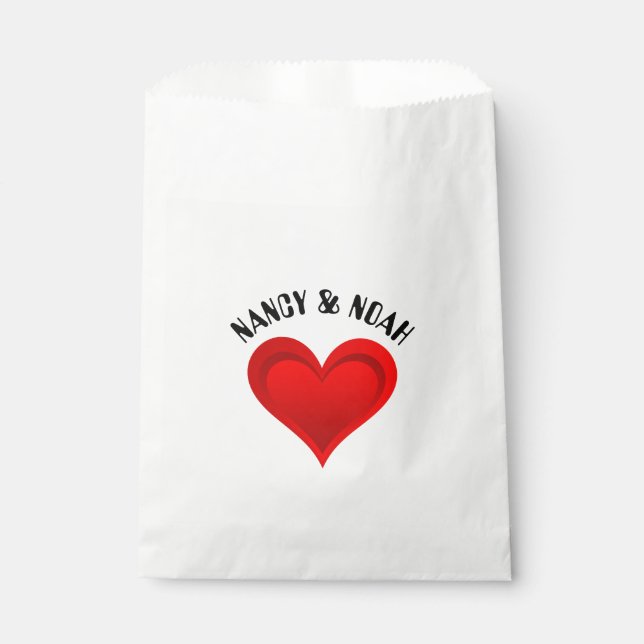 Gradienten ROTE LIEBE HERZ + Ihr Text und Ihre Ide Geschenktütchen (Vorderseite)