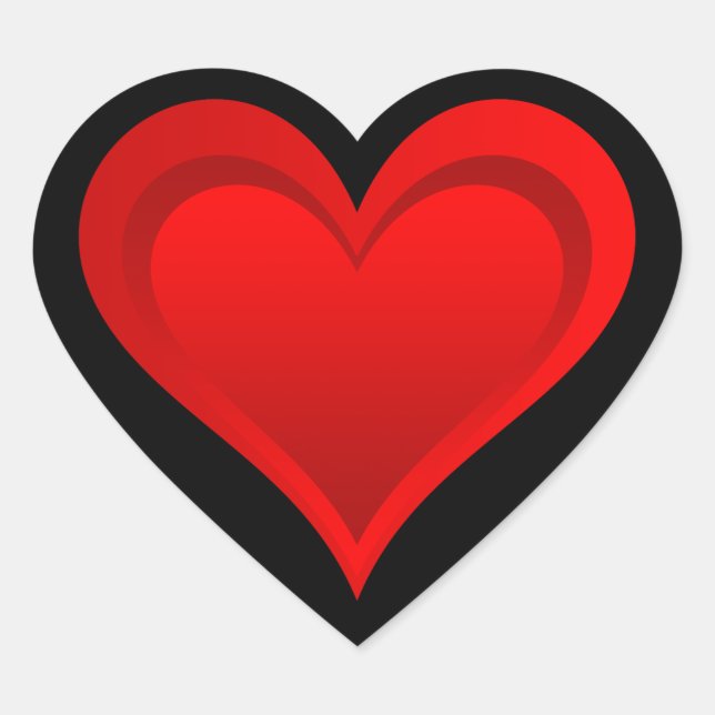 Gradienten ROTE LIEBE HERZ + Ihr Text und Ihre Ide Herz-Aufkleber (Vorderseite)