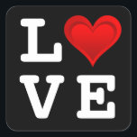 Gradienten ROTE LIEBE HERZ   Ihr Text und Ihre Ide Quadratischer Aufkleber<br><div class="desc">Hübsch Hearts von EDDA Fröhlich / EDDArt | Glückliches Gefühl für Geschenke in der Liebe | Für weitere Produkte & Designs können Sie mich kontaktieren: contact@eddart.de oder schauen Sie hier: www.zazzle.com/prettypatternarts* und hier: www.zazzle.com/eddartshop* und hier: www.zazzle.de/eddartiful* | Textbeispiel: LIEBE</div>