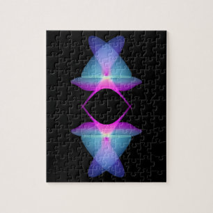 Gradientenformen in Schwarz futuristisches Muster Puzzle