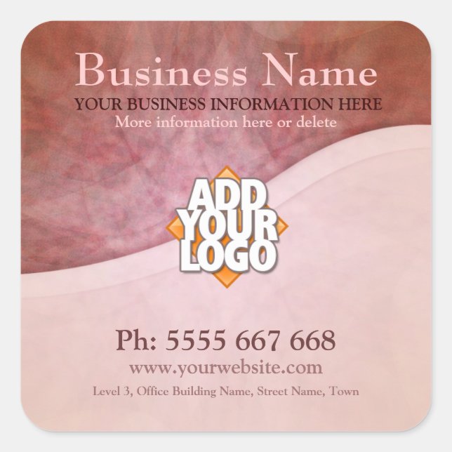 Gradkurven mit Logo-Aufkleber Quadratischer Aufkleber (Vorderseite)