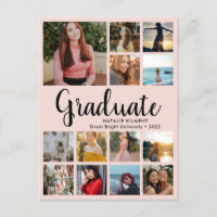 Graduate 13 Foto Collage Pink & Black Abschluss