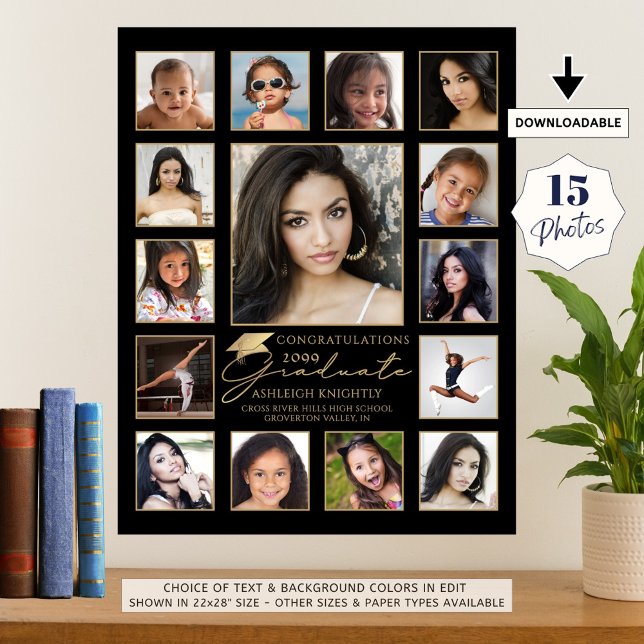 Graduate 15 Foto Collage Handgeschriebene Script C Poster (Von Creator hochgeladen)