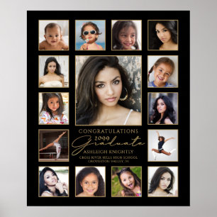 Graduate 15 Foto Collage Handgeschriebenes Skript Poster