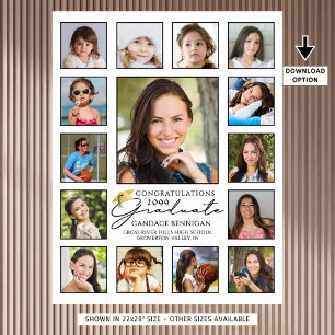 Graduate 15 Foto Collage Handgeschriebenes Skript Poster