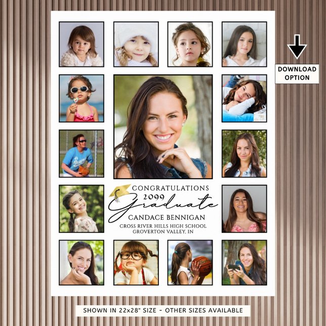 Graduate 15 Foto Collage Handgeschriebenes Skript Poster (Von Creator hochgeladen)