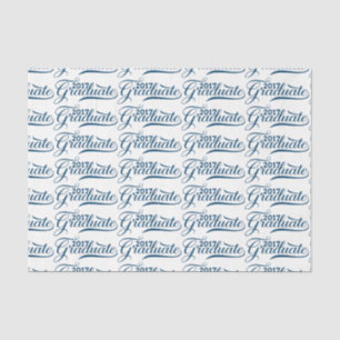 Graduate 2017 Moderne blaue TonesTypografie Seidenpapier