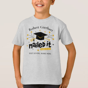 Graduate 2023 Nails It Personalisierter Abschluss T-Shirt