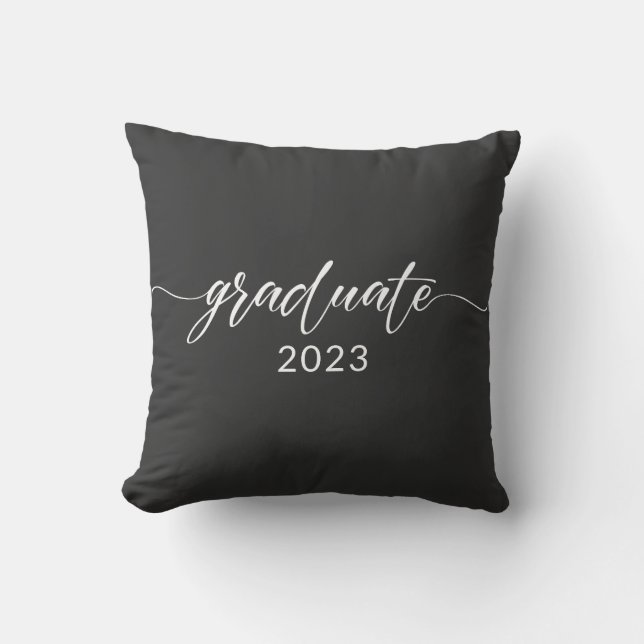 Graduate 2023 White Calligraphy Design Kissen (Vorderseite)