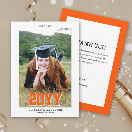 Graduate 2024 Classic Typografy Abschluss Foto Dankeskarte