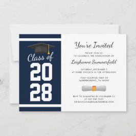 Graduate 2024 Modern Navy Blue Graduation Party Einladung