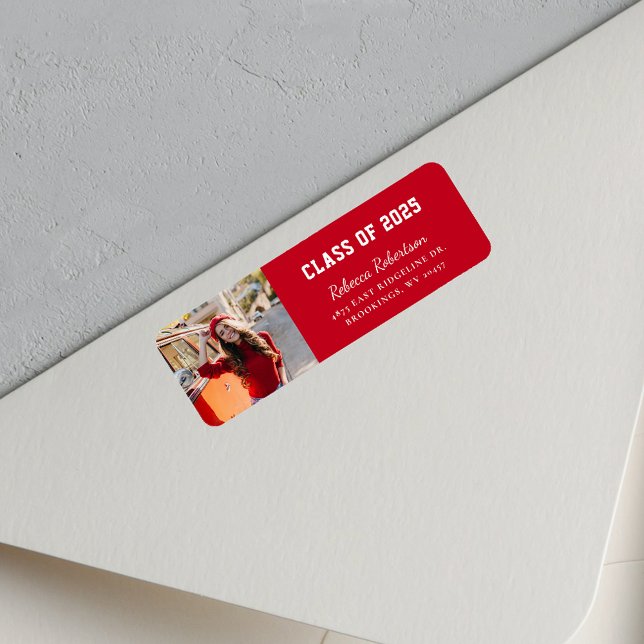 Graduate 2025 Class Foto Script-Rücksendeadresse (Graduation 2025 Photo Return Address Label)