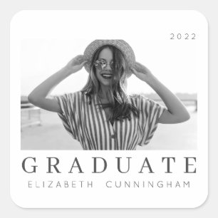 Graduate 20XX Modernes, Cooles, einfaches Minimali Quadratischer Aufkleber