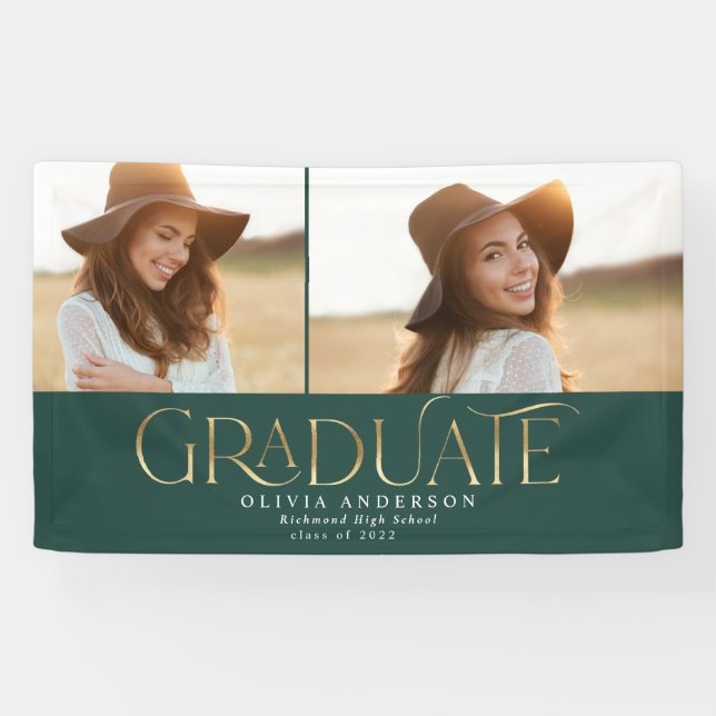 Graduate 2 Foto botanisches Grün Banner (Horizontal)