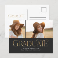 Graduate 2 photo watercolor botanical black gold