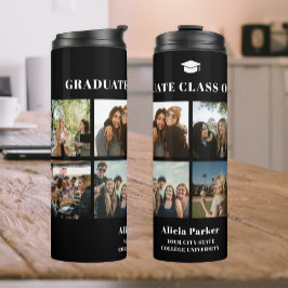 Graduate 8 Foto Collage Abschluss Class of 2025 Thermosbecher