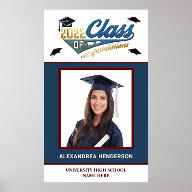 Graduate Abschluss Class Foto Herzlichen Glückwuns Poster (Vorne)