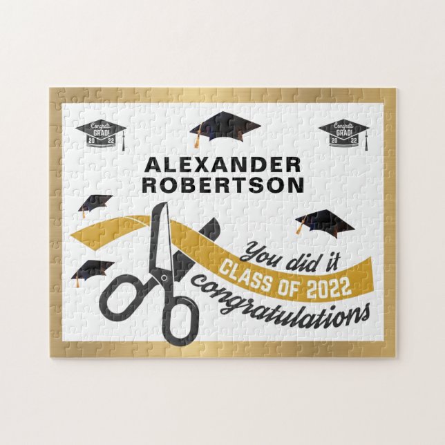 Graduate Abschluss Class of 2022 Fun Custom Puzzle (Horizontal)