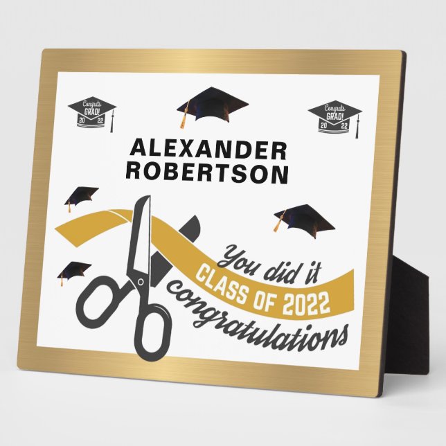 Graduate Abschluss Class of 2022 Grad Custom Fotoplatte (Seite)