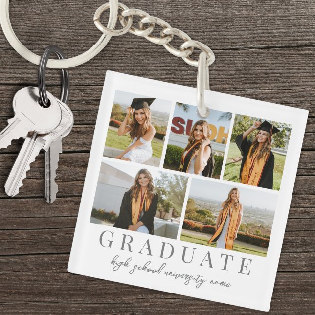 Graduate Abschluss Foto Schlüsselanhänger (Graduate Graduation Photo Keychain )