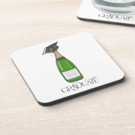 Graduate Abschluss Grad Cap Champagne Getränkeuntersetzer