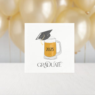 Graduate Abschluss Pint of Ber Class Grad Cap Serviette