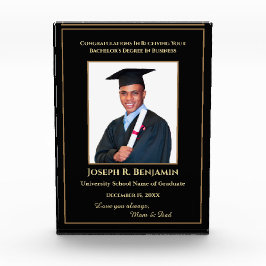 Graduate Abschluss School Uni Gold Custom Fotoblock