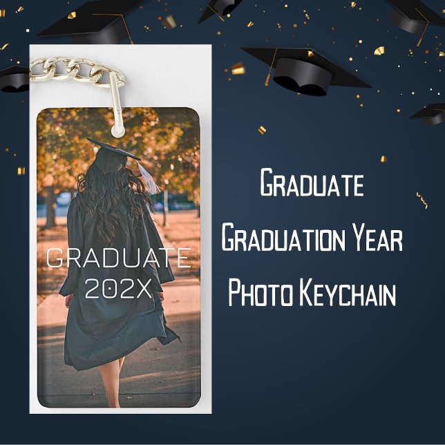 Graduate Abschluss Year Full Bleed Foto Schlüsselanhänger (Graduate Graduation Year Full Bleed Photo Keychain)