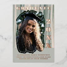 Graduate Ankündigung eines Fotos in grün beige