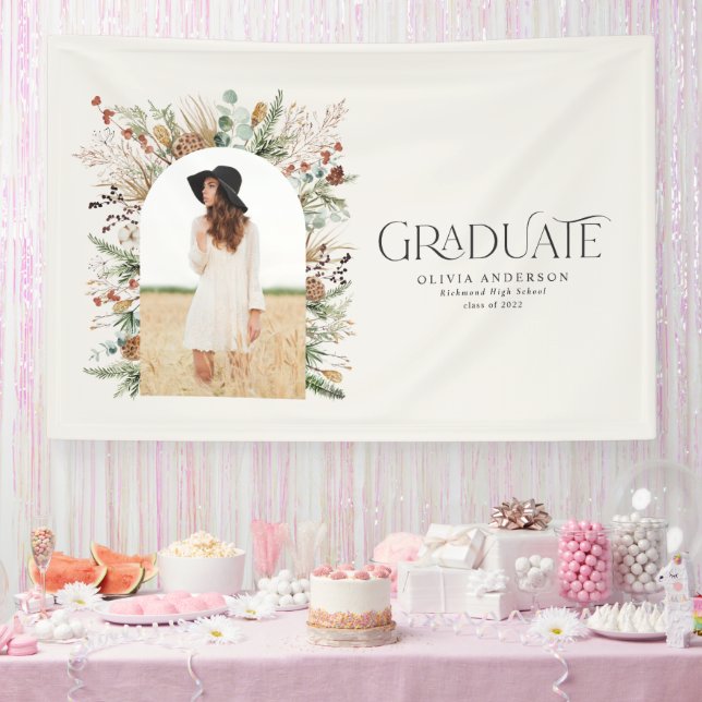 Graduate arch 1 Foto terracotta botanisch modern Banner (Party)