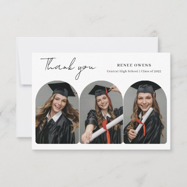Graduate Arch Photo Graduation Dankeskarte (Vorderseite)