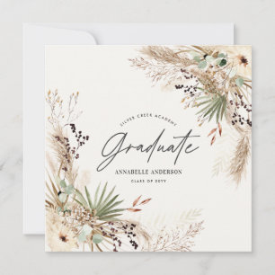 Graduate-Bevorzugung Pampas eucalyptus-elegantes S Einladung