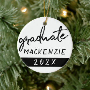 Graduate Black Script Klassischer Keepake mit de Keramik Ornament