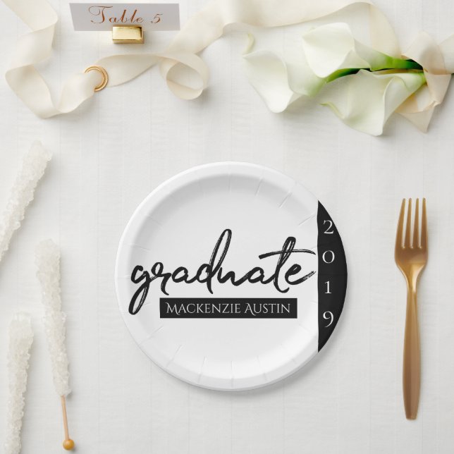 Graduate Black Script | Klassischer Keepake mit de Pappteller (Hochzeit)