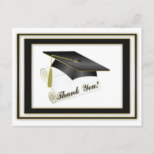 Graduate Black Vielen Dank Postcard Postkarte