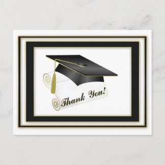Graduate Black Vielen Dank Postcard Postkarte