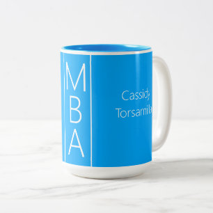 Graduate Blue Name MBA Zweifarbige Tasse
