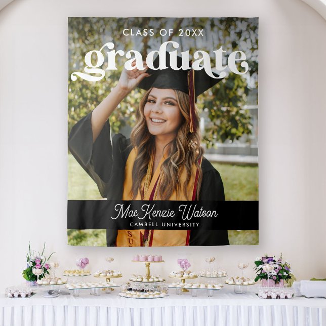Graduate Boho Chic Trendy Class of 2025 Abschluss Wandteppich (Von Creator hochgeladen)
