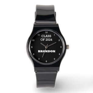 Graduate Boys Black Abschluss School Uni Armbanduhr
