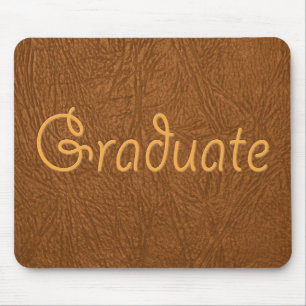 Graduate Brown Cowhide Leather Textur aussehen Mousepad