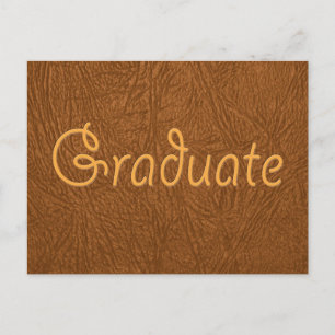 Graduate Brown Cowhide Leather Textur aussehen Postkarte