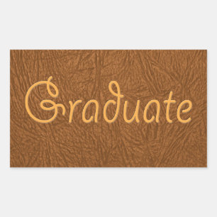 Graduate Brown Cowhide Leather Textur aussehen Rechteckiger Aufkleber
